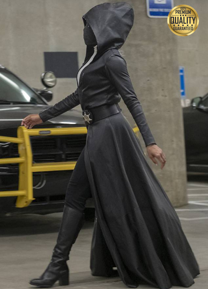 Regina King Watchmen Angela Abar Leather Costume Coat Regina King Watchmen Angela Abar Leather Costume Coat
